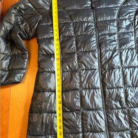 Aventura Women’s Black Long Puffer Coat XXL Hooded Lightweight Quilted Jacket - Picture 4 of 12